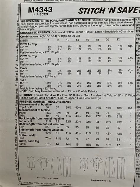 Mccalls Stitch N Save 4343 Womens Misses Separates Sewing Etsy