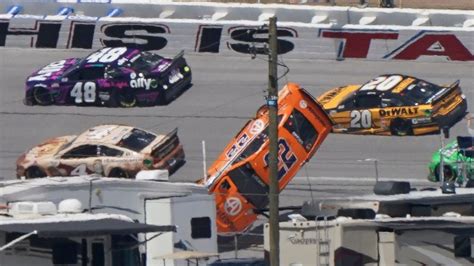 Joey Logano goes airborne and flips upside down in wild NASCAR wreck at ...