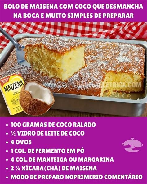 Receitas Fáceis Em 2024 Bolo De Maisena Receitas Bolos E Doces