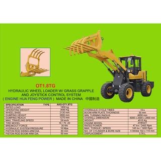 Jual Loder Capit Ton Hydraulic Wheel Loader W Grass Grapple