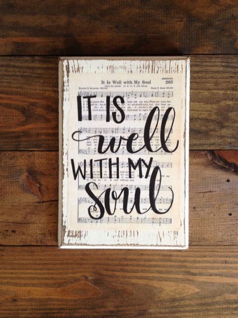 It Is Well With My Soul Hymn Board Hand Lettered Wood Sign By