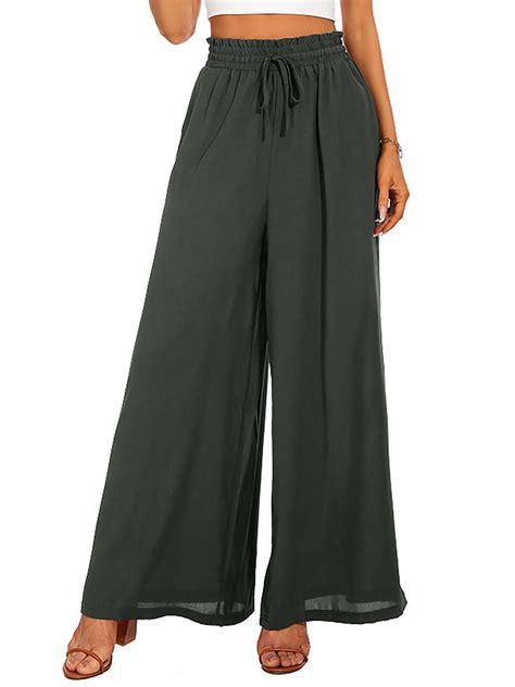 Frontwalk Ladies Bottoms Wide Leg Palazzo Pant High Waist Pants Women