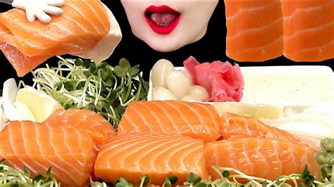 연어회 홀스래디쉬 소스 Asmr Salmon Sashimi Holthrash Sauce No Talking