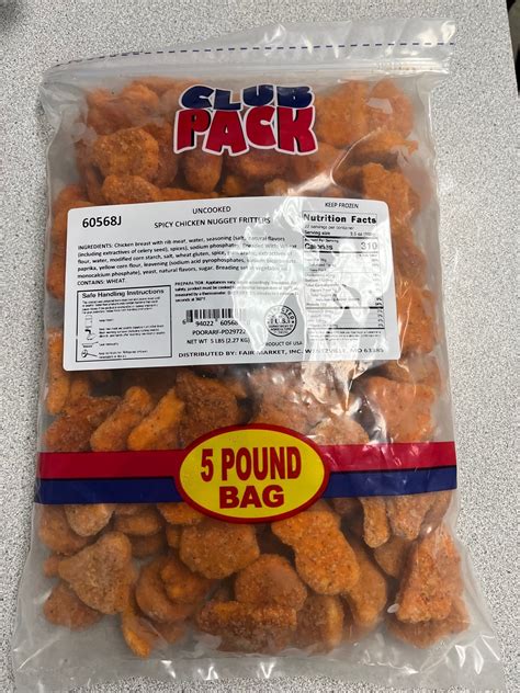 Uncooked Spicy Breaded Chicken Nuggets 5 LB Bag Valu Foods