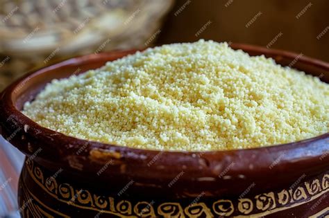 Premium Photo Traditional Moroccan Couscous Dish Served With Buttermilk