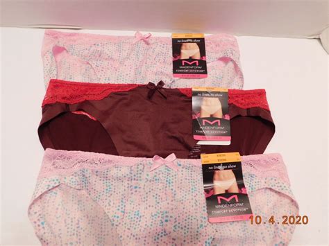 Maidenform 3 Pairs Comfort No Show Bikini Panty Size S 5 Pink Mixed 40046 For Sale Online EBay
