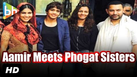 Aamir Khan Sakshi Tanwar Meet Phogat Sisters On Dangal Sets Youtube