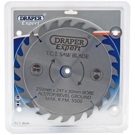 Draper Mitre Saw Blade 250mm Tungsten Carbide Tipped Blades Hobbies