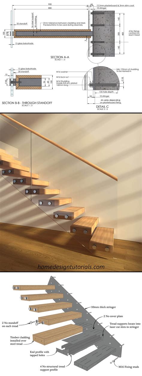 Cantilevered Staircase Fixing Detail Floating Stairs Steel Stairs Design Stairway Design