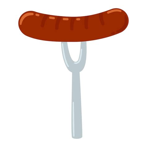 Premium Vector Grilled Barbecue Sausage In Flat Doodle Style