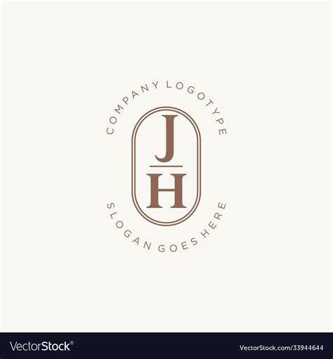 Initial Jh Beauty Monogram And Elegant Logo Design