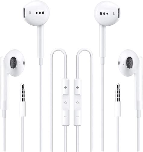 Amazon.com: 2 Packs Apple Wired Headphones Earbuds with Microphone,in