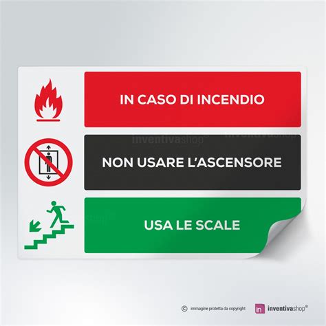 Cartello Antincendio Non Usare L Ascensore