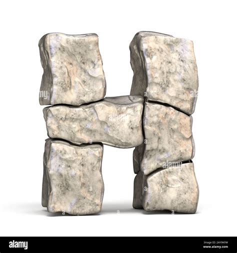 Fuente de Piedra la letra H 3D Fotografía de stock Alamy