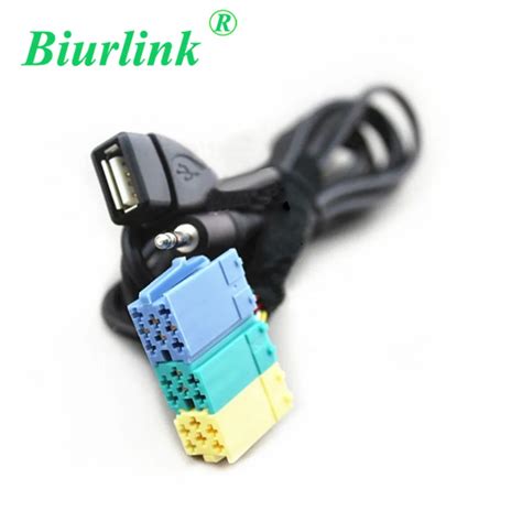 Biurlink 20PIN Car CD Changer Interface 3 5mm AUX USB Audio Input Cable