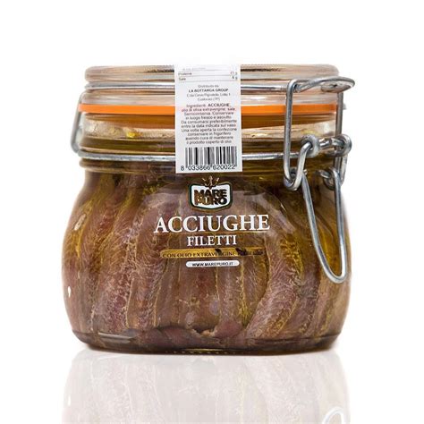 Filetti Di Acciughe Extra In Olio Extra Vergine Di Oliva Mare Puro