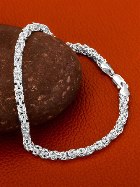 Buy Giva Men Sterling Silver Rhodium Plated Link Bracelet Bracelet