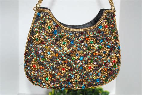 Colorful Beaded Evening Bag Embroidered And By Purpose4everything