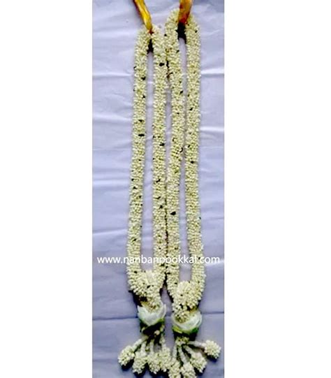 Jg004 Jasmine With White Lotus Garlands 1 Pair Nanban Pookkal