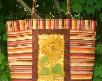 Vintage Crochet Pattern S Sunflower Tote Purse Mod Beach