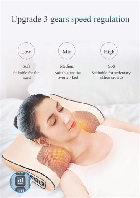 Jinkairui Neck Massager Pillow Shiatsu Kneading Therapy Massage Machine