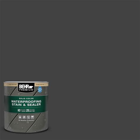 Behr Premium Qt Pfc Tar Black Solid Color Waterproofing Exterior