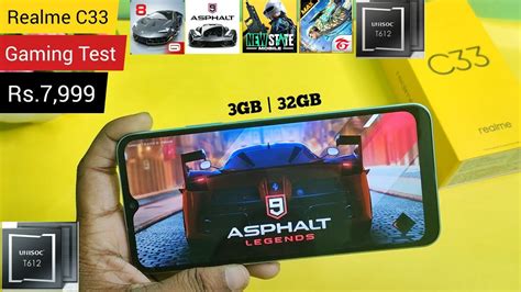 Realme C33 Gaming Test Unisoc T612 Asphalt 8 PUBG Free Fire