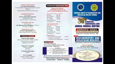 38th Nigerian Society Of Biochemistry Molecular Biology Scientific