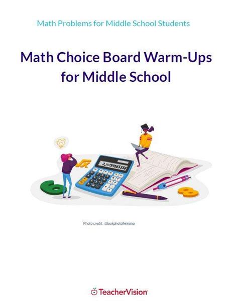 Math Choice Board Warm Ups For Middle School Teachervision