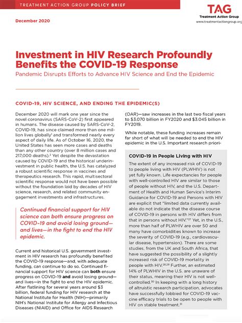 Investment in HIV Research Profoundly Benefits the COVID-19 Response ...