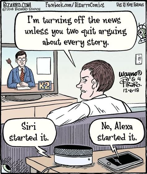 Siri Vs Alexa Bizarro Comic Fun Quotes Funny Funny Cartoons