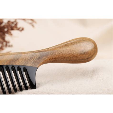 Wooden Comb Wide Tooth And Fine Tooth Wood Green Sandalwood Comb