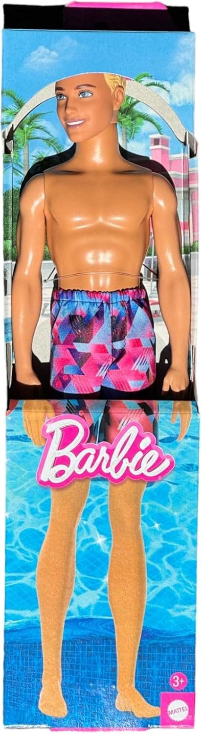 Barbie Beach Ken Doll With Blond Hair Wearing Purple Swimsuit Barbie