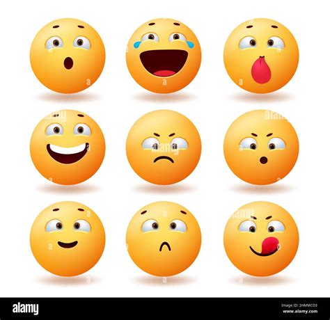 Emoji Zeichen Vektor Set Design Emojis Emoticon In Lustigen