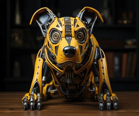 Premium AI Image | Futuristic robot dog assistant of man in the near future