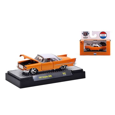 Miniatura Carro Chryster 300C 1957 Auto Thentics Laranja 1 64