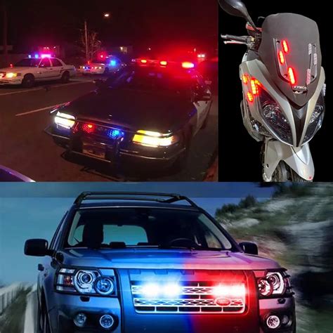 2pcs Led Lights Car Strobe Police Lights Emergency Safety Warning Lamp