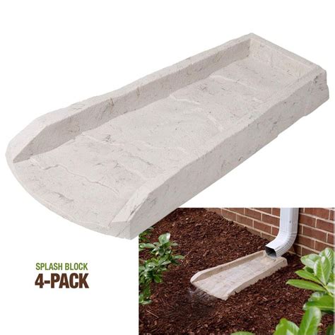 Amerimax 4 Pack Decorative Downspout Natural Stone Texture Splash Block