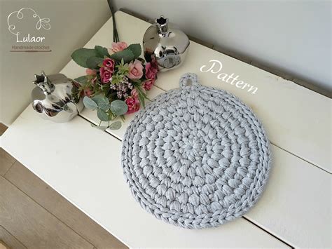 Crochet Hot Pad Pattern Pot Coaster Easy Pattern Round Hot Etsy Israel