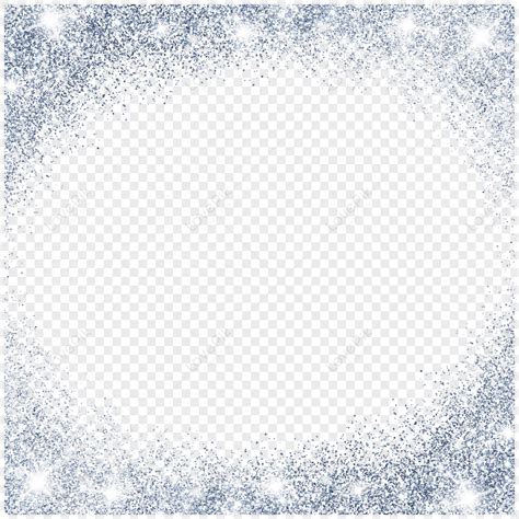 Gray Square Gold Powder Light Effect Border Frame Square PNG Picture