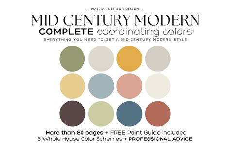 Mid Century Modern Color Palette Benjamin Moore Color Palette Mid