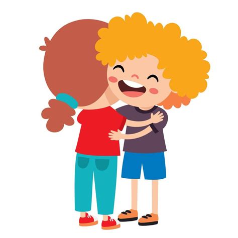 Cartoon Illustration Of Kids Hugging 37739357 Vector Art At Vecteezy