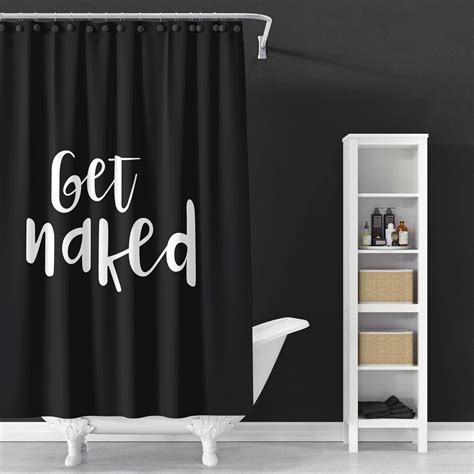 Get Naked Shower Curtain Get Naked Bath Curtain Black Shower Curtain