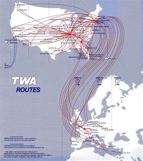 Airline Timetables TWA July 1993