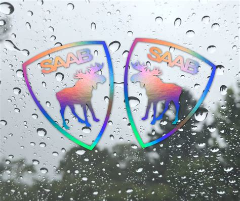 Fits For Saab Holographic Sticker Decal Car Sticker Saab Moose