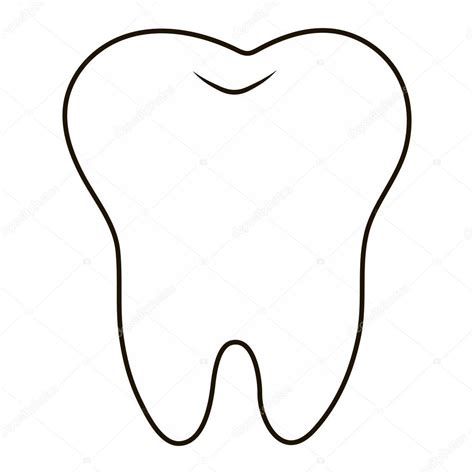 Simple cartoon tooth white silhouette on a blue background, teeth ...