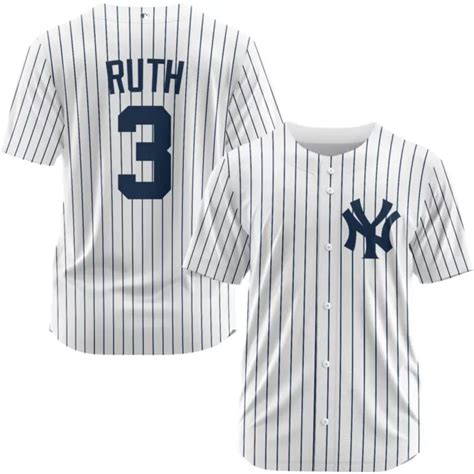 Maillot Homme New York Yankees Babe Ruth R Plique Maison Nom De