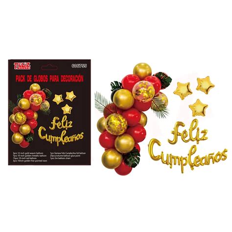 Ripley SET GLOBOS PARA DECORACIÓN FRASE FELIZ CUMPELAÑOS