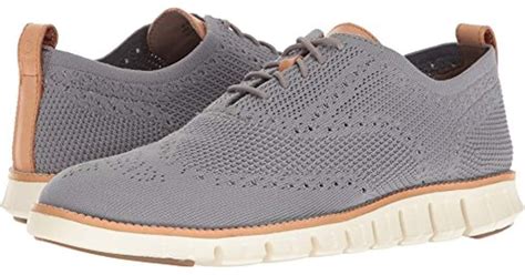 Cole Haan Synthetic Zerogrand Stitchlite Wingtip Oxford In Grey Gray For Men Lyst