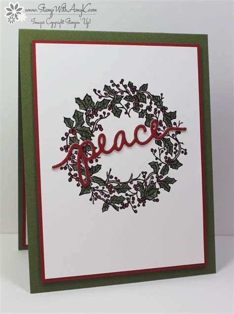 Peaceful Wreath 2 Stamp With Amy K Merry Christmas Message Create